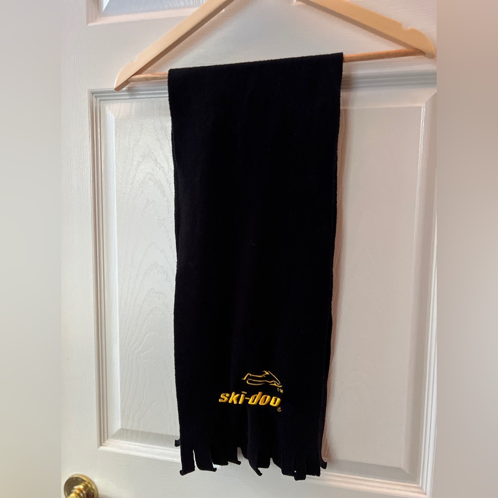 Ski-Doo Fleecy Black Scarf with Yellow Logo